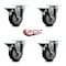 Service Caster 4'' Black Poly Wheel Swivel Top Plate Caster Set Posi Brake, 4PK SCC-20S414-PPUB-BLK-PLB-4 - alternate 3